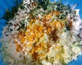 A picture of step 2 of Cabbage,spinach n onion pakoda.
