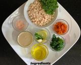 A picture of step 1 of Healthy White Bean, Kale & grilled red bell pepper Hummus { Mediterrian }.