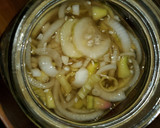 A picture of step 3 of Dad's Cucumbers and Onions.
