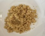 A picture of step 1 of Quinoa with brussel's sprouts & mushrooms.
