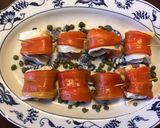 A picture of step 4 of California Farm Cured Salmon Paprika Rolls.