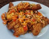 Foto langkah ke 7 dari resep Ayam Goreng Siram Sambal Matah-Level Pedas Sedang.