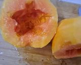 A picture of step 1 of Pawpaw-chai smoothie.