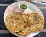 A picture of step 4 of Mung Dal chilla.