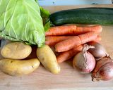Une image de l'étape 3 de Soupe aux pois-chiches, chou cœur de bœuf, et velouté de légumes.