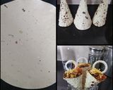 A picture of step 3 of Sprouts Papad Cone Chat.