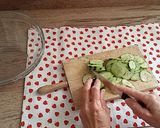 A picture of step 1 of Cucumber and Zucchini Salad with Yogurt Sauce and Homemade Nachos.