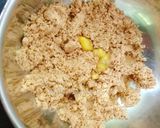 A picture of step 5 of Wheat flour ladoo's using left over milk solids of ghee.