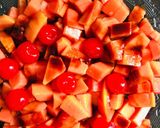 A picture of step 1 of Pomegranate apple salad.