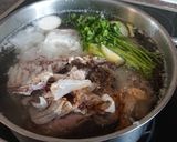 A picture of step 1 of Chicken Soup.