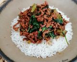 Foto del paso 10 de la receta Wok de judías verdes, carne picada y espinacas