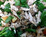 A picture of step 5 of My Stirfry leftover Turkey,Roast Potatoes,stuffing and Spinach🤩.