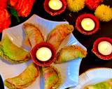 Rainbow Karanji/Gujiya with rava,dry fruits and coconut filling recipe step 5 photo