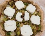 Une image de l'étape 2 de Quiche aux poireaux, chèvre et noix.