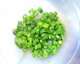 Hình bước làm 2 của món Trứng chiên bắp, đậu đũa