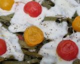 Une image de l'étape 4 de Haricots verts roquefort/mozzarella au four.
