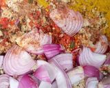 A picture of step 2 of Dambun shinkafa.