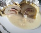 Csirkemellbe teker sonka, sajt-Leveles tésztában sütve! recept fázis 9 fotója