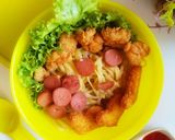 Foto langkah ke 4 dari resep Fettucini Aglio Olio with Dori Crispy.