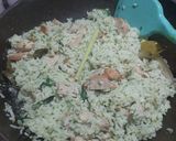 Foto langkah ke 4 dari resep Nasi Bakar Smoke Chicken Cabe Ijo.