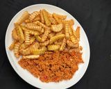 A picture of step 3 of Crinkle fried sweet potatoes and egg sauce.
