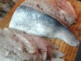 Bife de anchoa con papas y con marisco