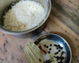A picture of step 1 of Jeera Rice with Whole Spices.