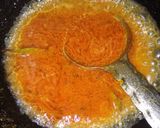 A picture of step 2 of Sev sabji with wheat roti.