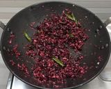 A picture of step 5 of Lal saag subji.