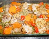 A picture of step 6 of Chicken with Peas and Mushrooms.