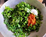 A picture of step 2 of Cholai Bhaji.