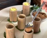 Gambar langkah 5 resipi Putu bambu durian.
