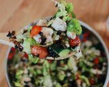 Hình bước làm 5 của món Salad ức gà (eat clean)