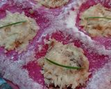 A picture of step 5 of Beet Ravioli Stuffed with Amberjack on Buffalo Cream.