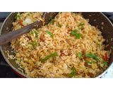 A picture of step 4 of Chicken Schezwan Fried Rice.