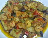 Foto langkah ke 4 dari resep Terong Udang Pedas.