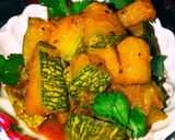कद्दू की खट्टी मिठी गुड़ की सब्जी (kaddu ki khatti meethi gur ki sabzi recipe in Hindi) रेसिपी चरण 9 फोटो