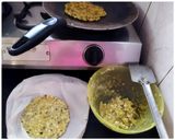 A picture of step 2 of Sabudana Thalipeeth.