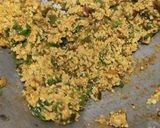 A picture of step 5 of Chilli paneer stuffed spinach wrap.