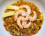 Hình bước làm 12 của món Nấu ăn cùng con: Mì trứng húng quế tươi và bolognese tôm