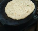 A picture of step 5 of Muli de parathe with batter and dahi.