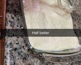 A picture of step 3 of Basbousa(Semolina Cake).