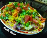 A picture of step 7 of Batata Puri.