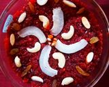 A picture of step 3 of Beet root halwa.