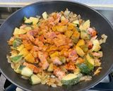 Une image de l'étape 9 de Gratin de macaronis au lard, courgettes et roquefort.