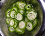 A picture of step 3 of Healthy karela pakoda.