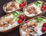 A picture of step 1 of Teriyaki chicken Bento box.