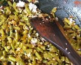 A picture of step 2 of Long beans poriyal.