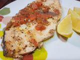 Swordfish with Cherry Tomatoes and Olives