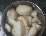 A picture of step 1 of Batata ni sukhi bhaji goan style.